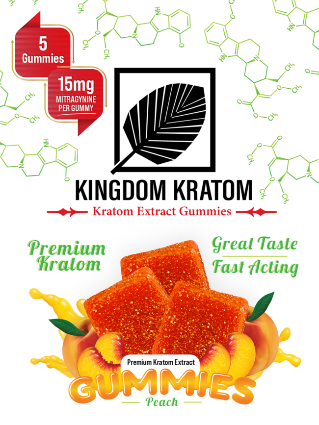 Kratom Gummy Extract 5 Ct Peach